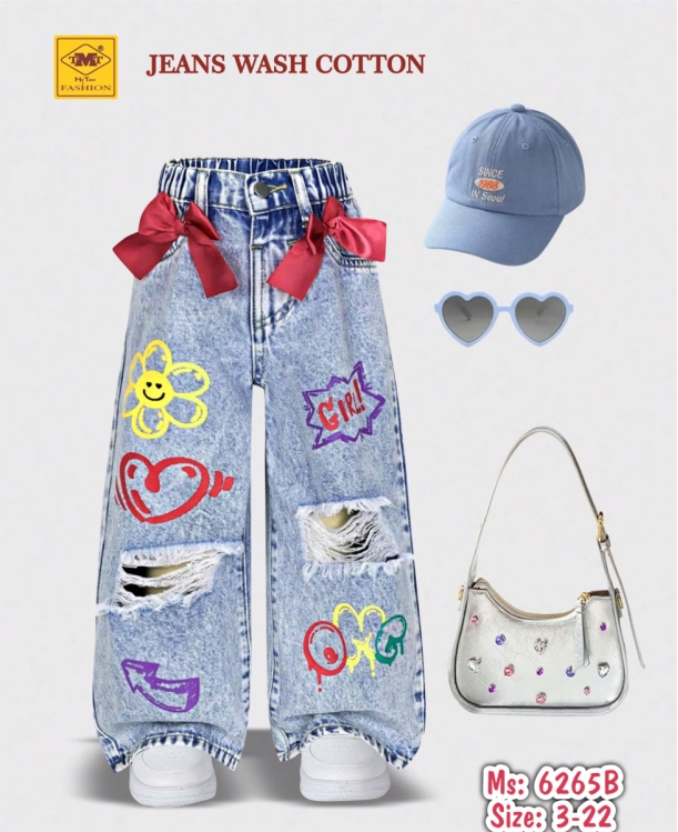 QUẦN DÀI JEANS WASH COTTON GIR - MS 6265B