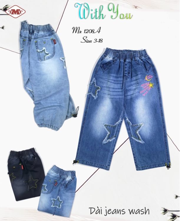 Quần dài jeans wash cotton WITH YOU - MS1208A